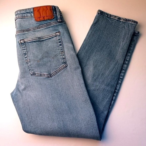 American Eagle Outfitters Other - American Eagle Mens Airflex+ Jeans Light Blue Size 30x32 Distressed Slim Denim